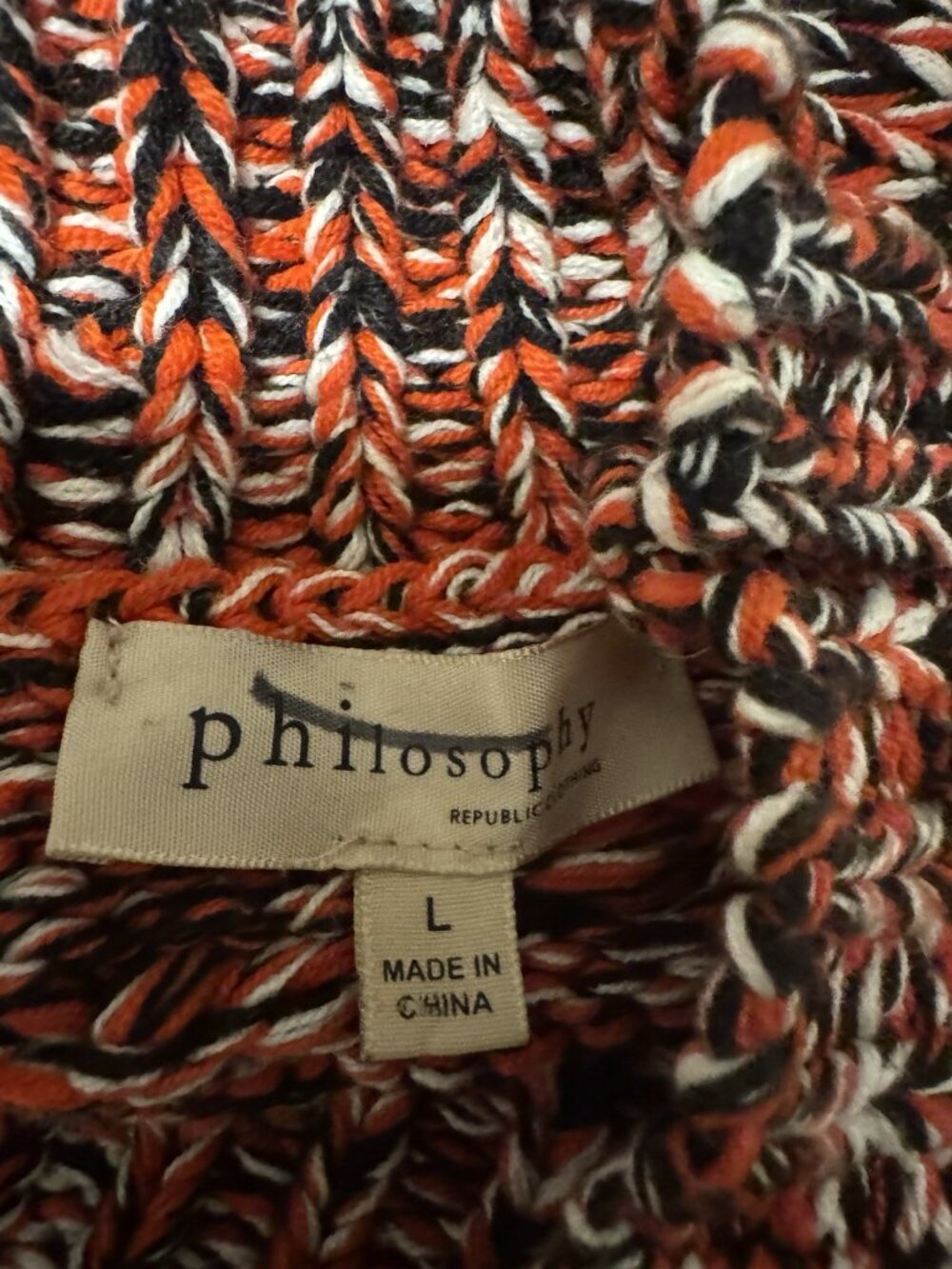 Philosophy Women Chunky Crochet Knit Mock Sweater Multicolor Size Large - Picture 3 of 5